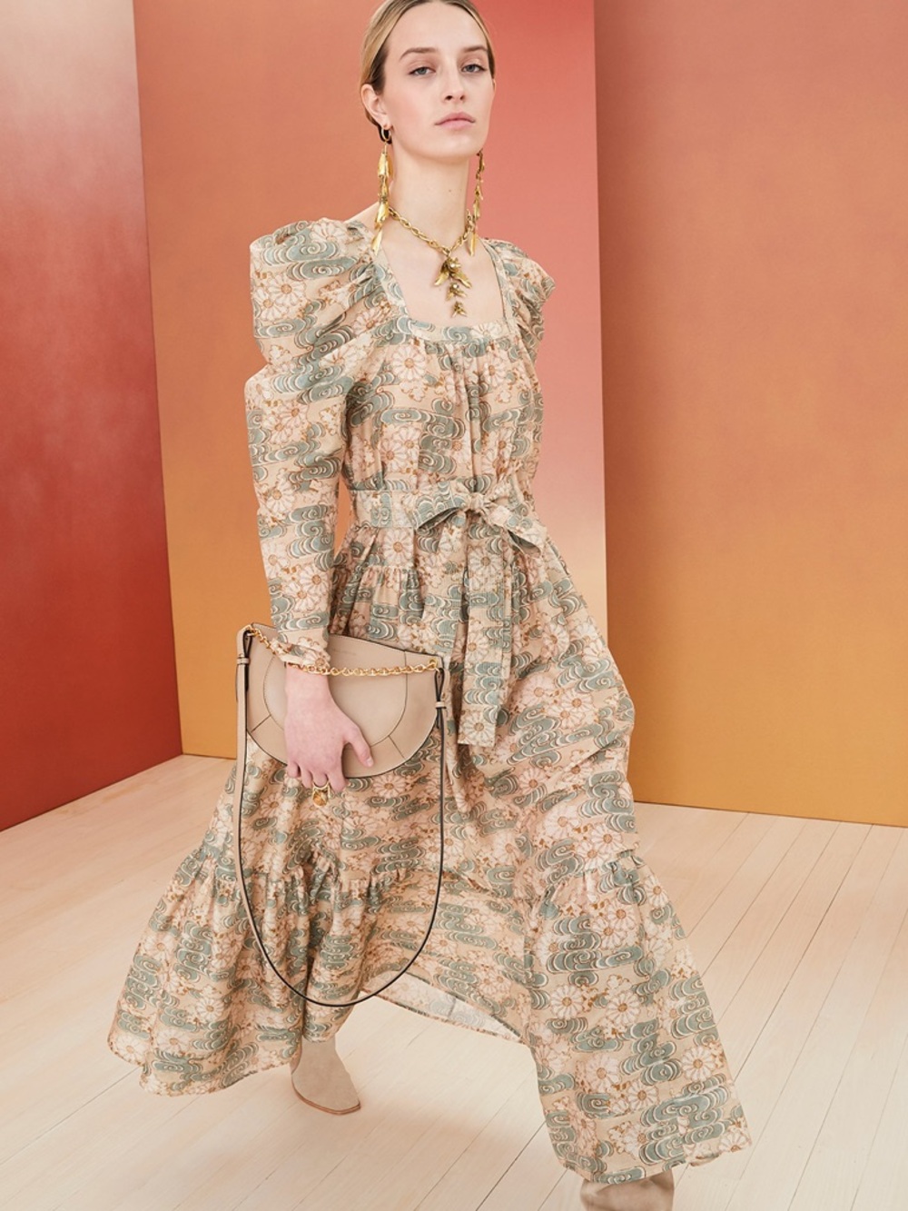 Ulla Johnson Silk Cotton Floral Boho Ismene Maxi Dress Size 6